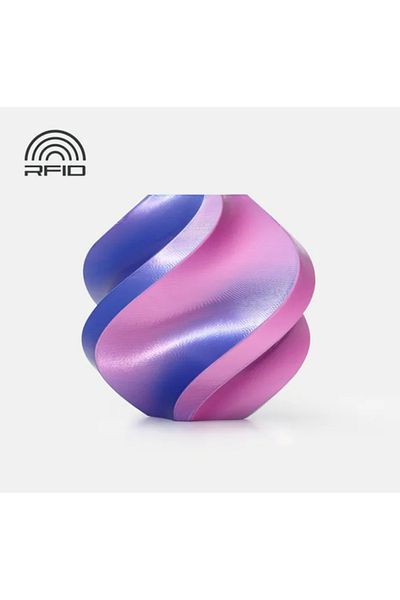 Bambu Lab Filament roll, Bambu Lab, PLA Silk silk, 1.75 mm, Neon City Blue Magenta, With Spool, 1kg