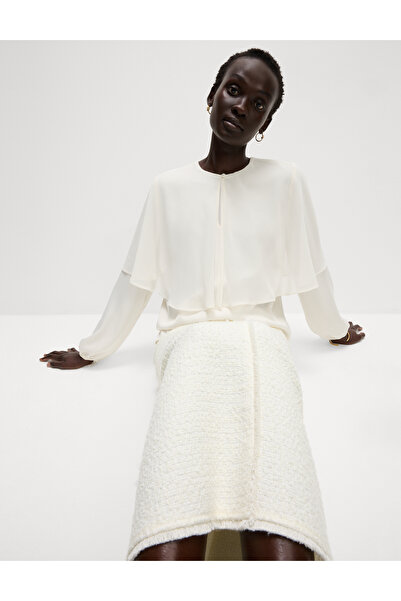 Marks & Spencer Yuvarlak Yaka Pelerin Detaylı Bluz