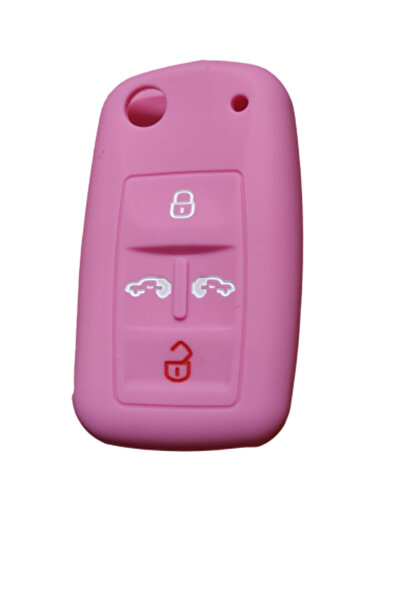 Xenon Bright Carcasă cheie auto VW din silicon cu 4 butoane, roz