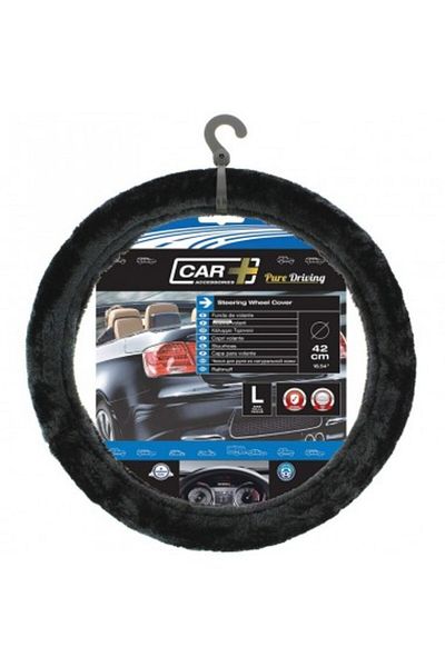 CARPLUS CLEANİNG Husă volan din pluș negru 37-39 cm