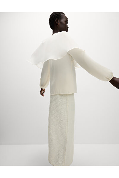 Marks & Spencer Yuvarlak Yaka Pelerin Detaylı Bluz