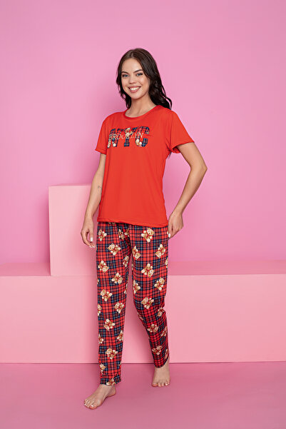 rindahomewear Women's milan patterned short sleeve pajama set