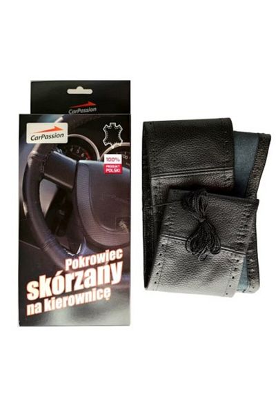 Xenon Bright Husă volan din piele neagră Carpassion cu șnur 37-39 cm