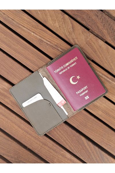 MAT Deri Passport Cover Genuine Leather Travel Wallet Passport Holder