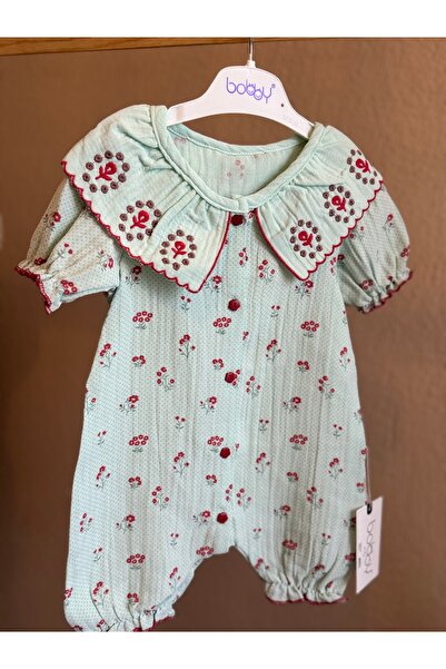 Bobby Baby Çiçek işlemeli Müslin Tulum
