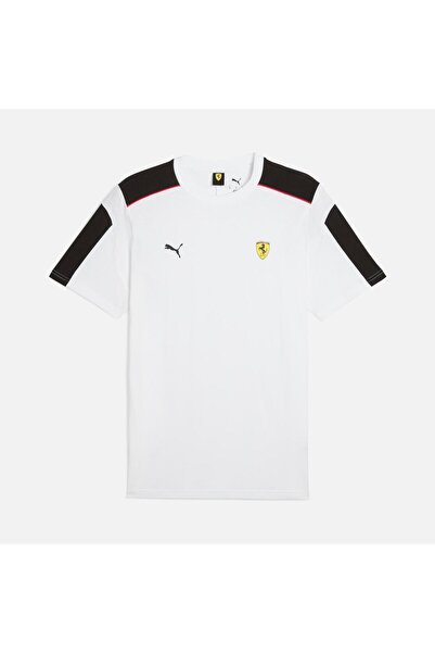 Puma 63019604 Ferrari Race MT7 Tee Beyaz Yuvarlak Yaka Regular Fit Erkek T-Shirt