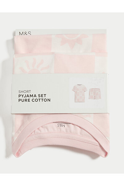 Marks & Spencer Saf Pamuklu Tatil Temalı Baskılı Pijama Takımı (1–16 Yaş)
