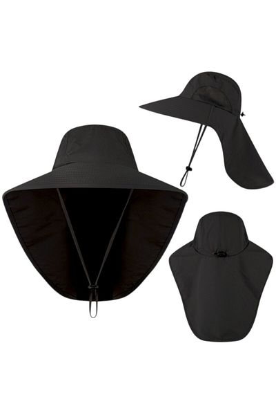 OEM Hiking and fishing hat, large brim, UV protection, side ventilation, unisex, Black