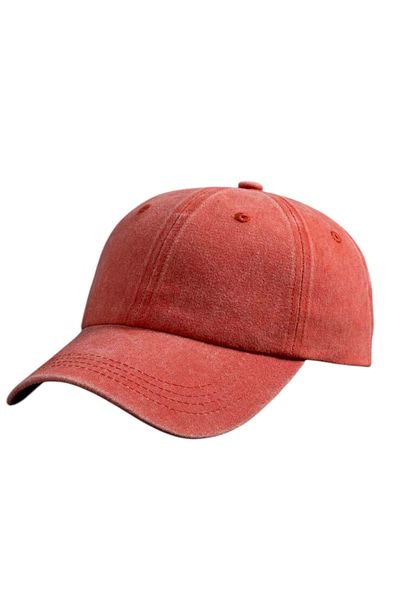 OEM Unisex Denim Cap – Retro Casual Cap with Curved Brim, Orange