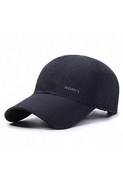 OEM Unisex perforated sports cap, baseball style, adjustable, breathable model, Blue