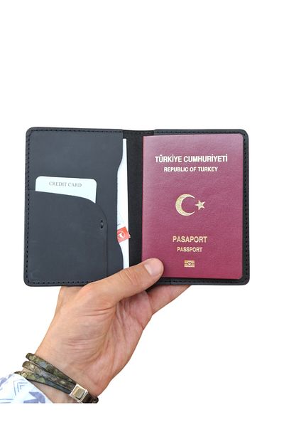 MAT Deri Passport Cover Genuine Leather Travel Wallet Passport Holder