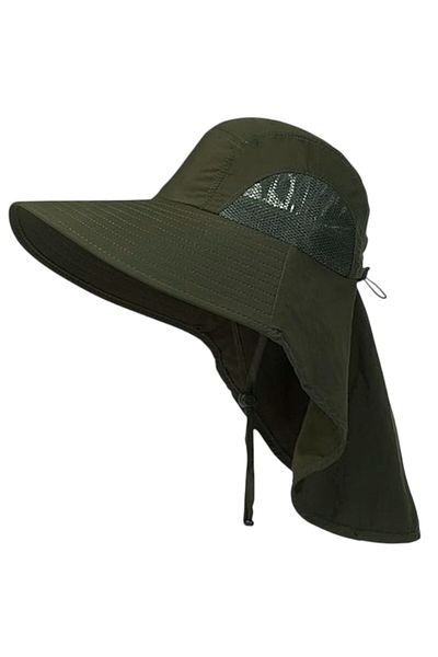 OEM Hiking and fishing hat, large brim, UV protection, side ventilation, unisex, Army Green