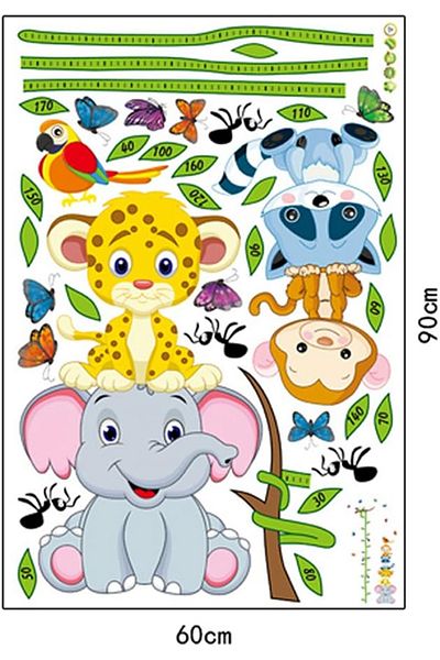 Kt Grup Animale drăguțe 85 x 180 cm Set de autocolante de perete pentru camera copiilor