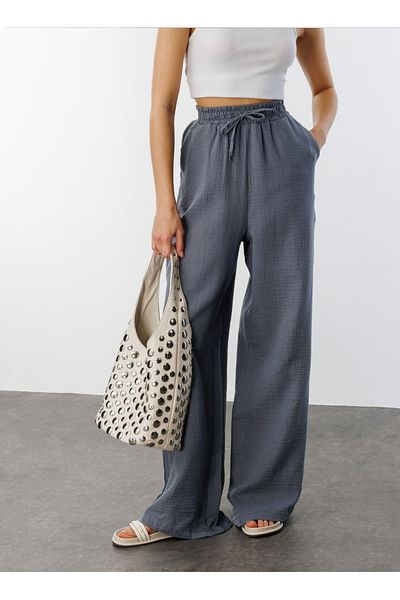 Shiron Sportswear&Company Luxury Quality Wide Leg Muslin Women's Palazzo Trousers