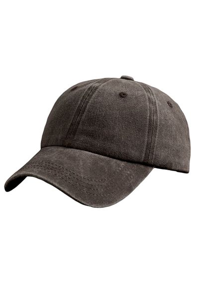 OEM Unisex Denim Cap – Retro Casual Cap with Curved Brim, Brown