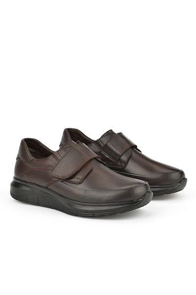 Ziya , Ανδρικά παπούτσια Comfort από γνήσιο δέρμα 153123Z19003 Καφέ