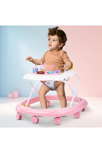 BAYBEE مشاية أطفال زاتو، مشاية أطفال قابلة للطي مع ارتفاع قابل للتعديل بثلاثة أوضاع وموسيقى