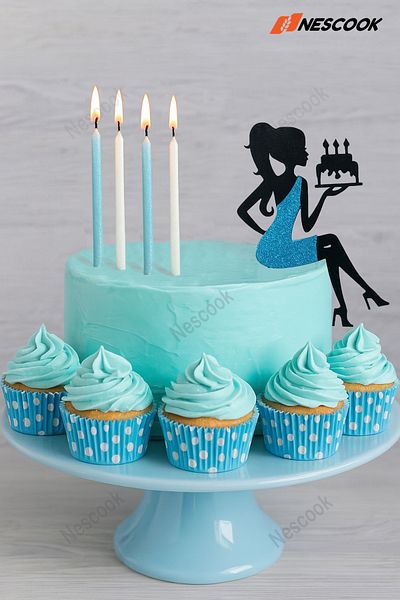 nescook Cake Candle + Cake Topper + 12Li Cupcake Capsule + Birthday + Girls Birthday