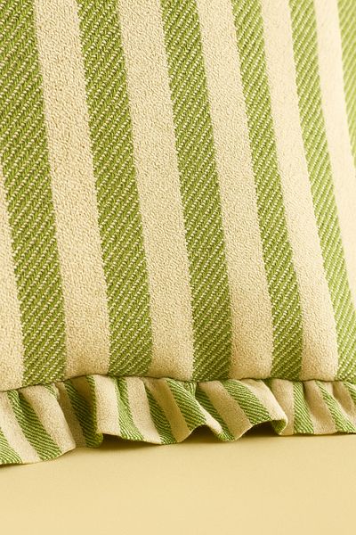 Mirilliahome Σετ 2 Ριγέ Λινό Κάλυμμα Ριχτάρι – 43x43 και 50x30 cm