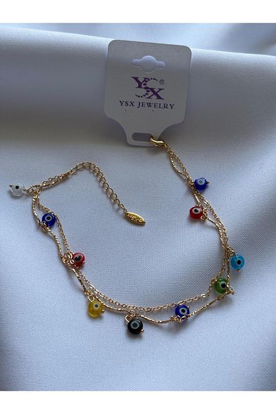 Bestofcase Colorful Evil Eye Beaded Anklet