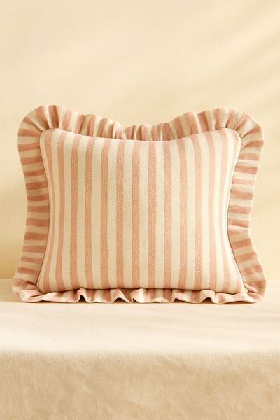 Mirilliahome Σετ 2 Ριγέ Λινό Κάλυμμα Ριχτάρι – 43x43 και 50x30 cm
