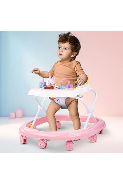 BAYBEE مشاية أطفال زاتو، مشاية أطفال قابلة للطي مع ارتفاع قابل للتعديل بثلاثة أوضاع وموسيقى