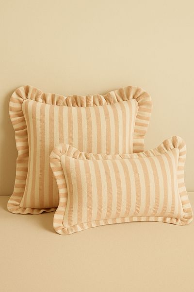 Mirilliahome Σετ 2 Ριγέ Λινό Κάλυμμα Ριχτάρι – 43x43 και 50x30 cm