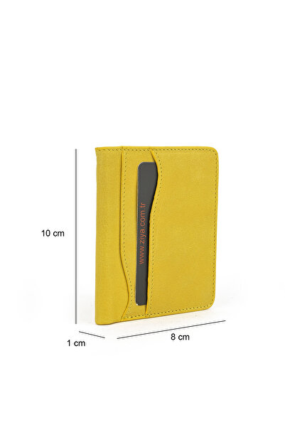 Ziya , Unisex Γνήσιο Δερμάτινο Θήκη Κάρτας 1539852Z02 Κίτρινο