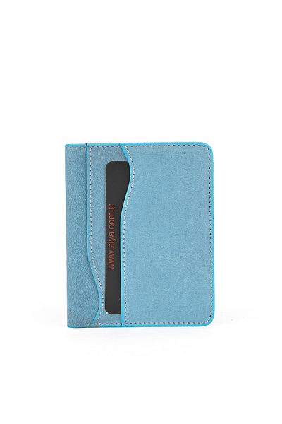 Ziya , Unisex Genuine Leather Card Holder 1539852Z02 Blue
