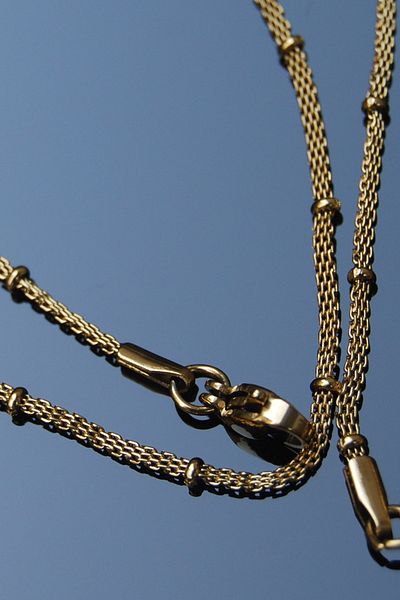 Rua Jewelry Steel Italian Knitted Straw Dorika Necklace 2 mm Gold Color |   Non-Blackening, Unisex, 2 Years Warranty