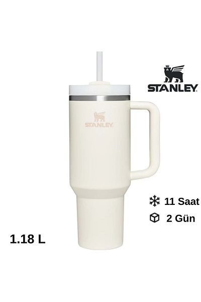 Stanley كوينشر H2.o فلوستيت ™   ترمس مع مصاصة 1.18 لتر زجاجة مياه مع مصاصة بيج