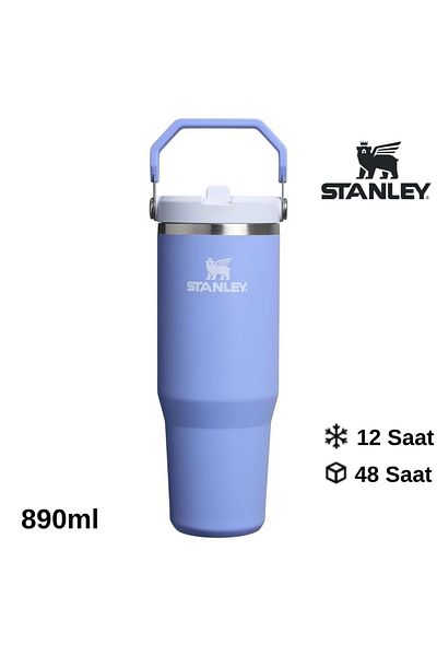 Stanley The Iceflow Flip Straw Thermos Cup with Straw 0.89 Lt Flask Li̇la