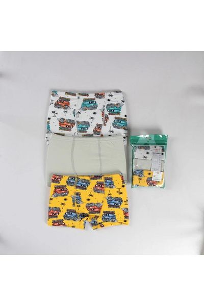 Yağmur Giyim Diamond Mixed Pattern 3-Piece Boy Boxer Set B-141