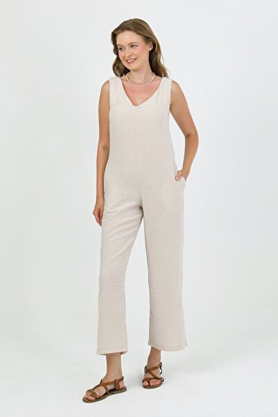 TANISA Zomeria Suzi Linen Jumpsuit Tns-4448