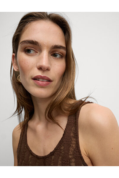 Marks & Spencer Pamuk Karışımlı Dokulu Yuvarlak Yaka Üst