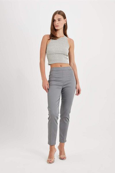DeFacto Sigaret Satin Fabric Pants Regular Waist Straight Leg J8743Az25Sm