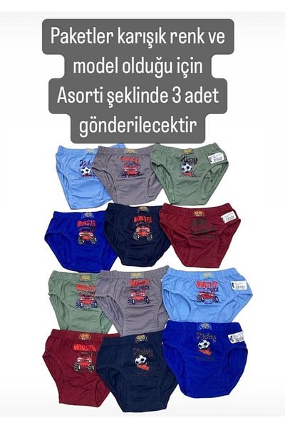 Yağmur Giyim Set de slip pentru bărbați GMŞ Asorti Mixt de culori și modele 3 piese 3111