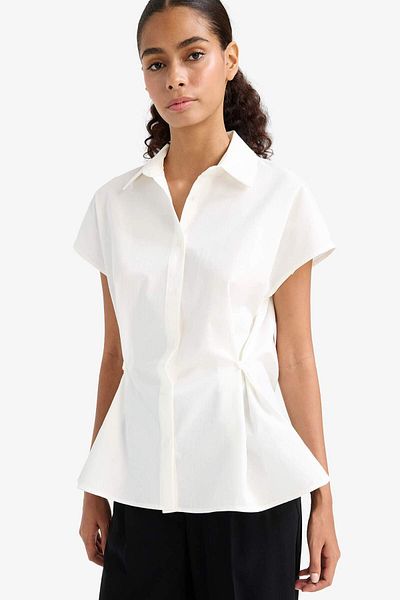 DeFacto Fitted Poplin Short Sleeve Shirt F7313Ax25Au