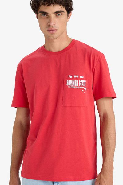 DeFacto Regular Fit Crew Neck Printed Short Sleeve T-Shirt F8540Ax25Hs
