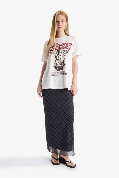 DeFacto Coool Oversize Wide Fit Printed Short Sleeve T-Shirt F8747Ax25Au