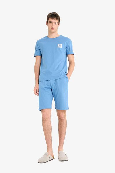 DeFacto Set pijamale Top cu mâneci scurte imprimate cu pantaloni scurți F6185AX25SP