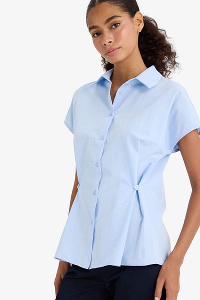 DeFacto Fitted Poplin Short Sleeve Shirt F7313Ax25Au