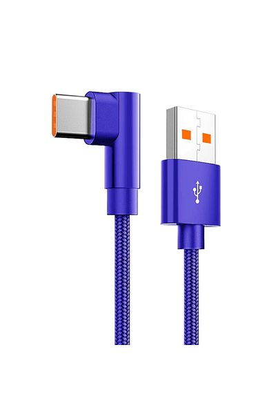 Choice 2m type-c Blue NNBILI 6A 66W Type C USB Fast Charging Cable for Samsung Huawei OPPO VIVO POCO 90 Deg