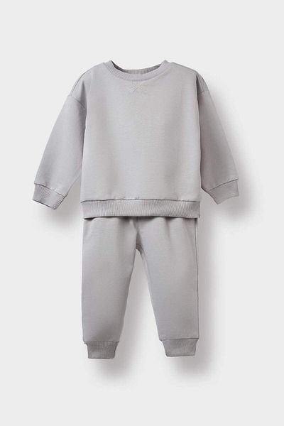 DeFacto Baby Boy 2-Piece Set Basic Plain Sweatshirt Sweatpants E8430A525Au