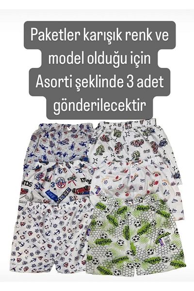 Yağmur Giyim Sdf Assortment Mixed Color and Model 3-Piece Men's Boxer Set 1037