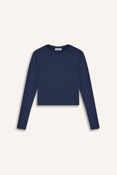 DeFacto Fitted Crew Neck Long Sleeve T-Shirt D0199Ax25Au