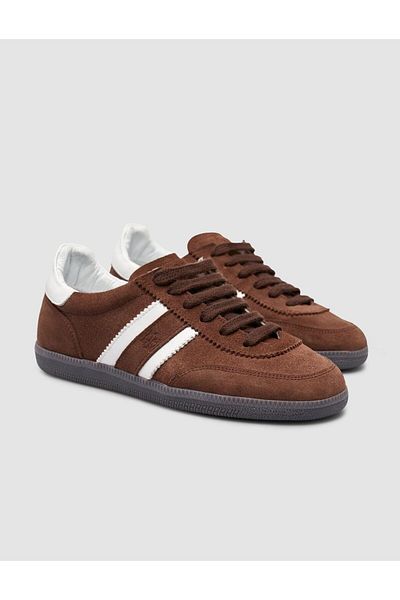 Cabani 100% Genuine Leather Brown Lace-Up Women's Sneakers