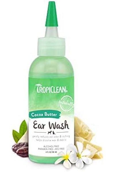 Tropiclean Dog Ear Wash, Vet Recommended Ear Cleaning Solution for Itch Relief, Odor Eliminating, No