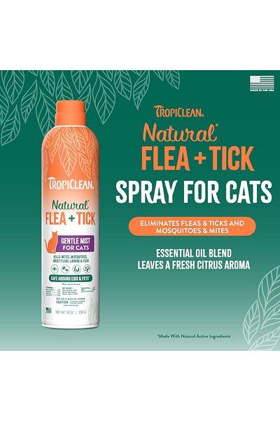 Tropiclean Flea + Tick Cat + Home Easy Mist Spray for Cats - 14 oz