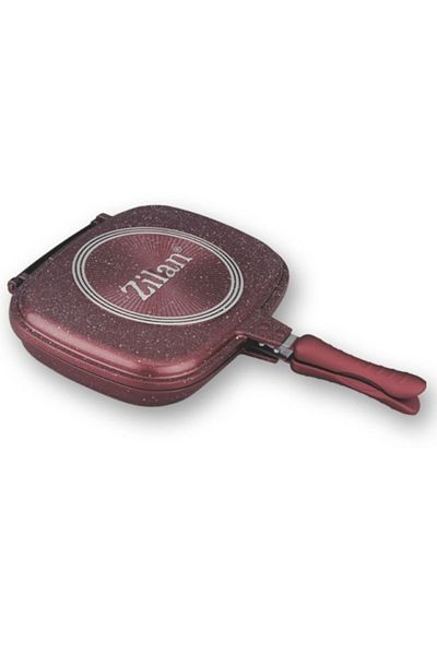 Zilan Double Frying Pan ZLN-9522, Diameter 30 cm, Marble, Burgundy